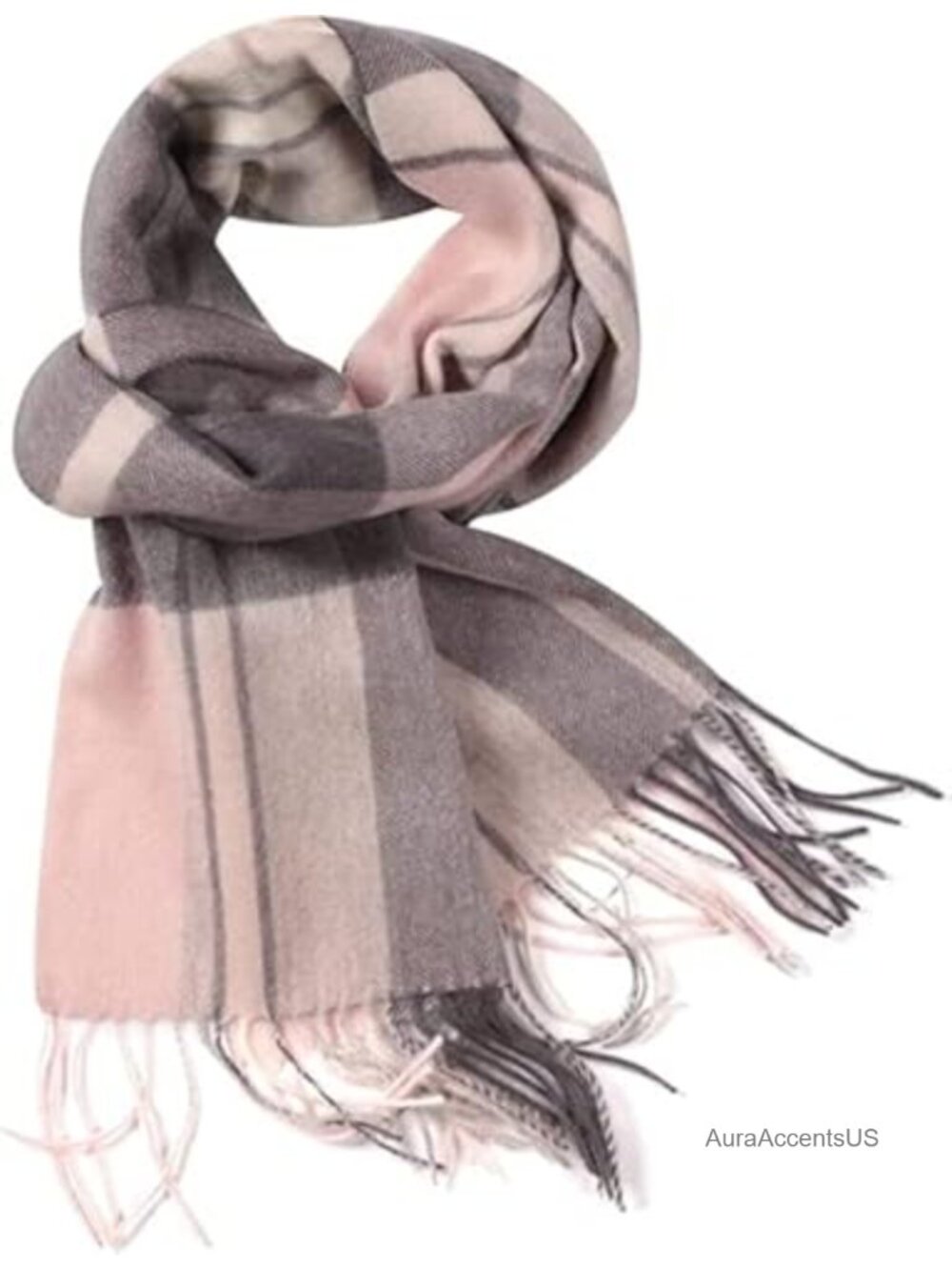 Merino Wool Plaid Scarf Thick Soft Winter Wrap Unisex